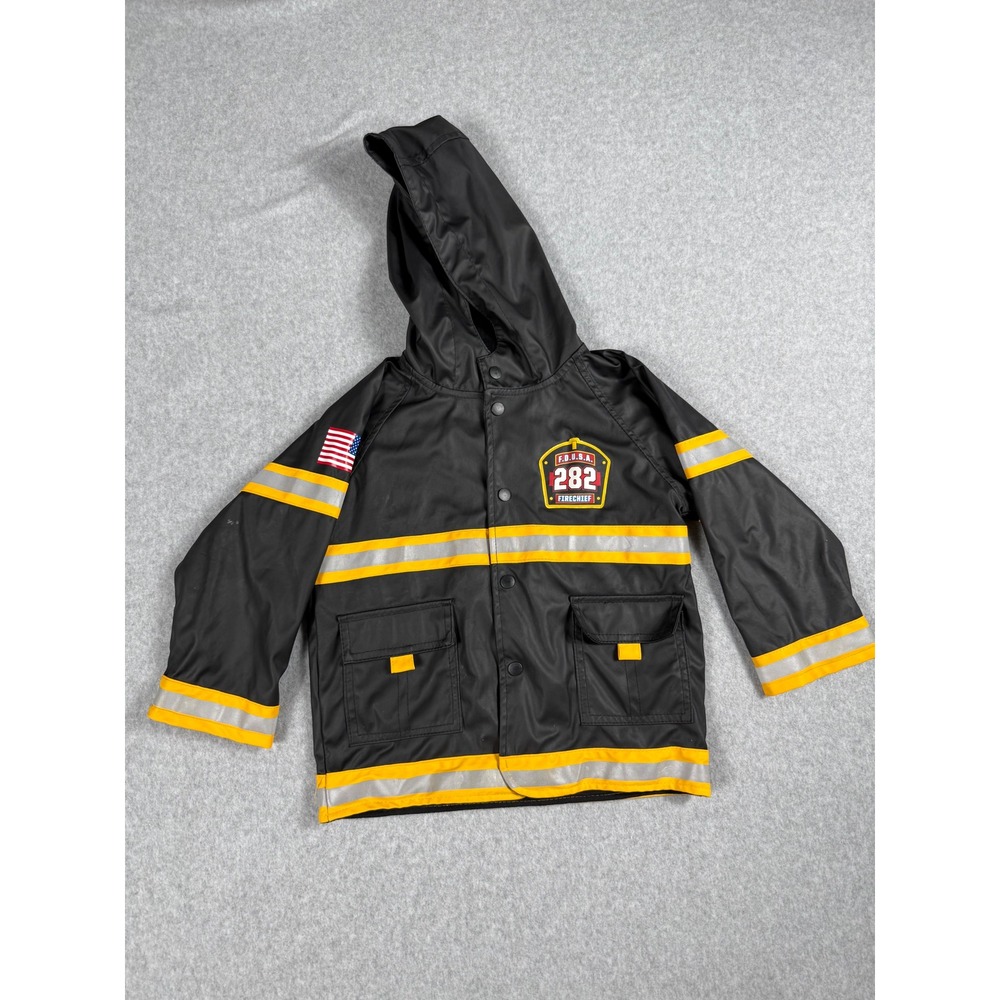 Western Chief Fireman Rain Coat 4T Black Fire Chief Costume Aesthetic